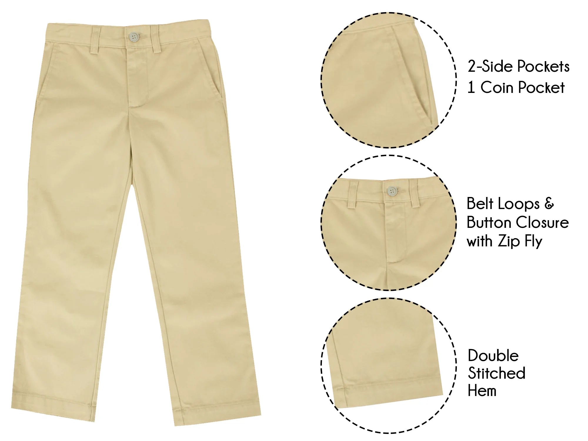 Boy'S Stretch Slim Fit School Uniform Chino Pants