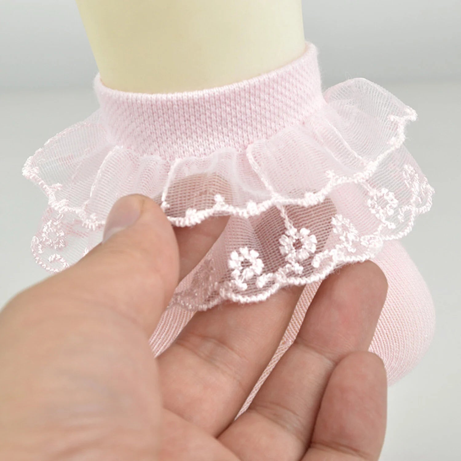 5 Pairs Toddler Baby Girls Ruffle Lace Socks Cotton Frilly Ankle Soft Dress Children Princess Socks 2-15T