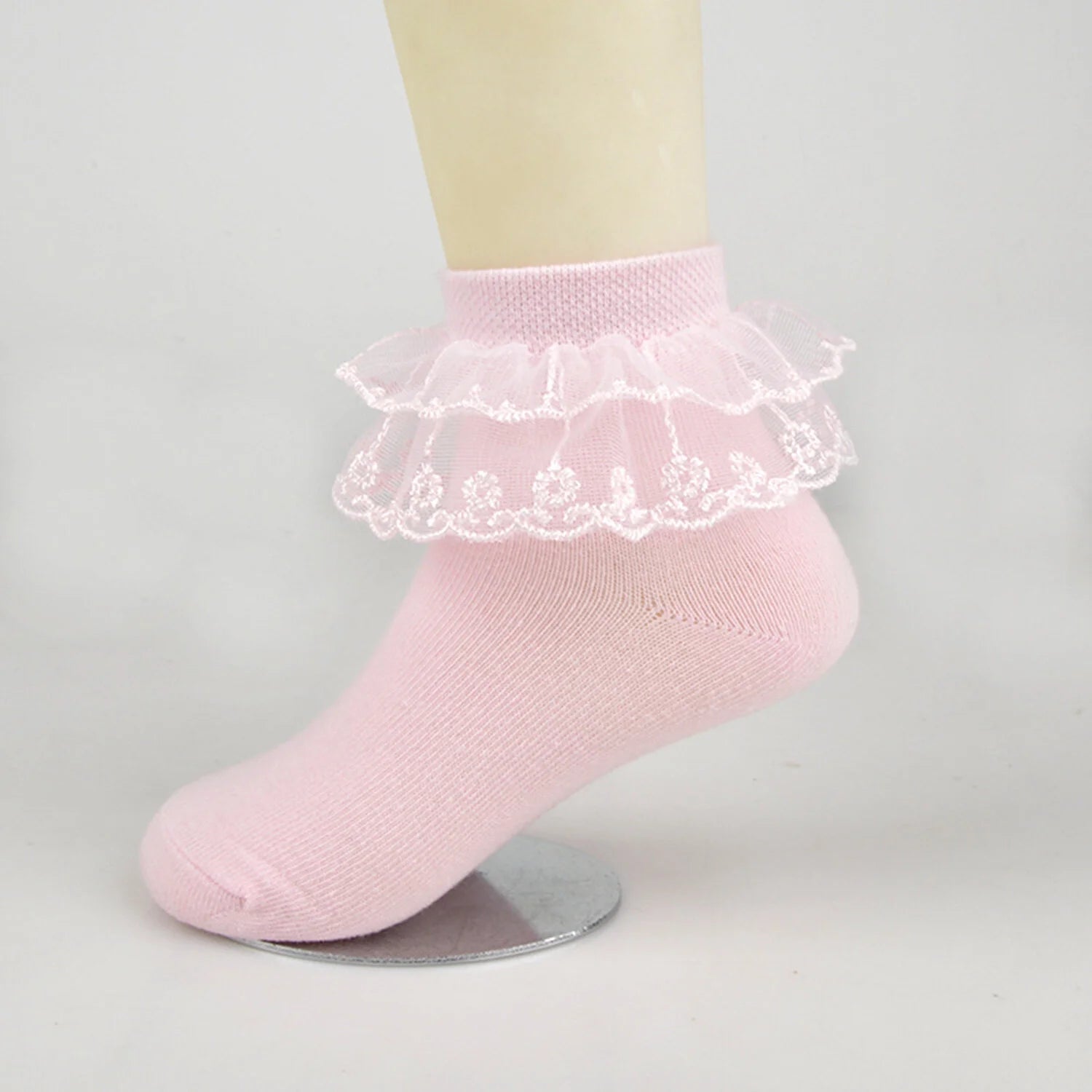 5 Pairs Toddler Baby Girls Ruffle Lace Socks Cotton Frilly Ankle Soft Dress Children Princess Socks 2-15T