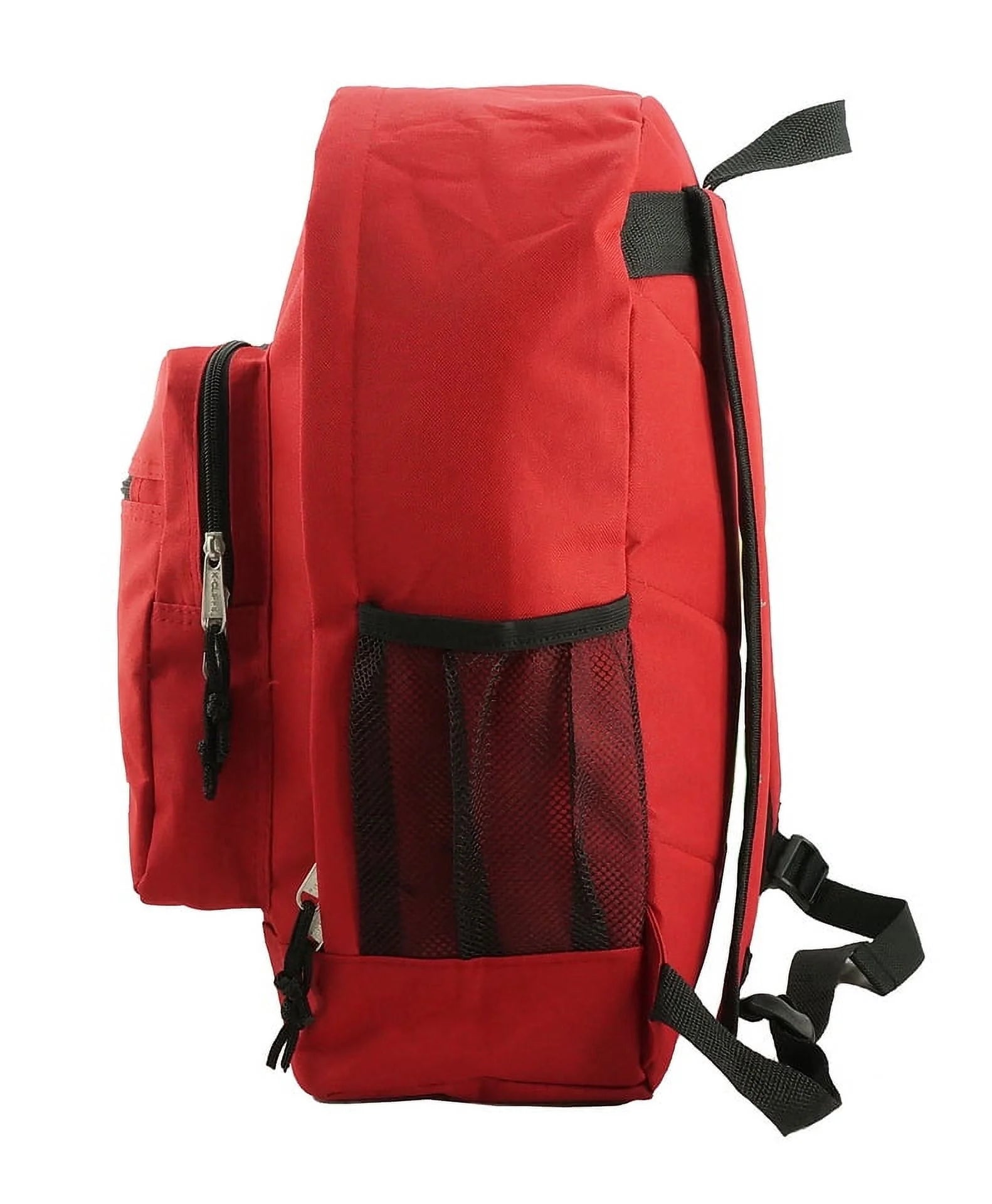 17.5" School Backpack Red, 100% Polyester, Unisex