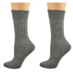 Classic Cable Knit Acrylic Knee High Socks,Pack of 2,For Female, Heather Gray,For Women