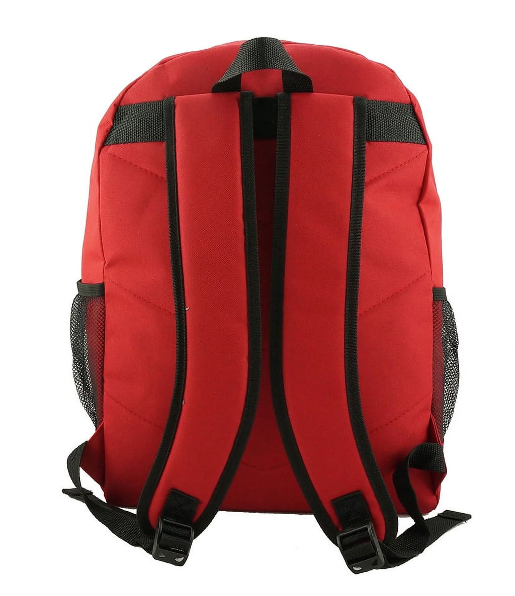 17.5" School Backpack Red, 100% Polyester, Unisex