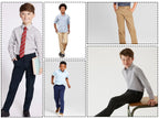 Boy'S Stretch Slim Fit School Uniform Chino Pants