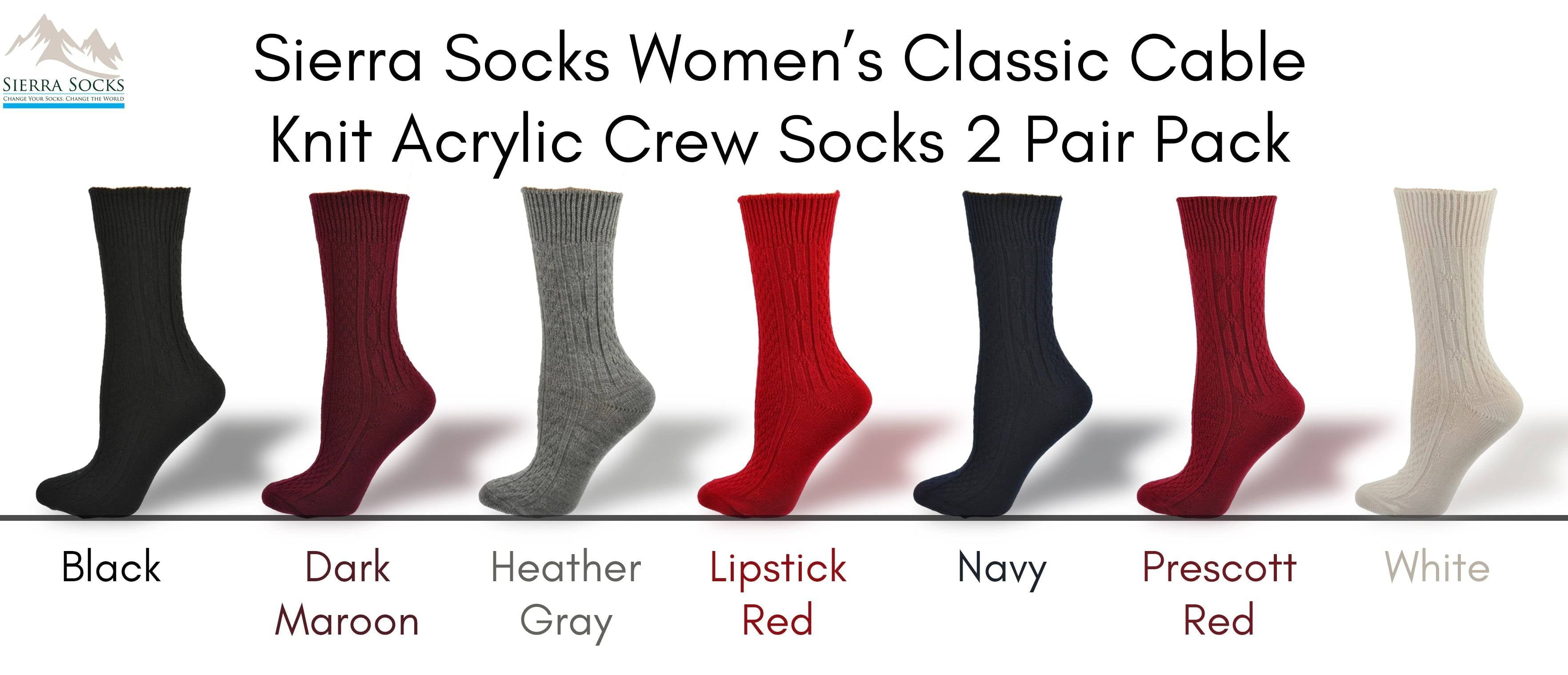 Classic Cable Knit Acrylic Knee High Socks,Pack of 2,For Female, Heather Gray,For Women