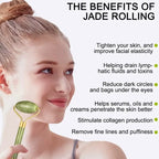 4Pcs Jade Roller & Gua Sha, Facial Roller Massager with Gua Sha Scraping Tool, Jade Stone Massager for Face and Neck - M'S